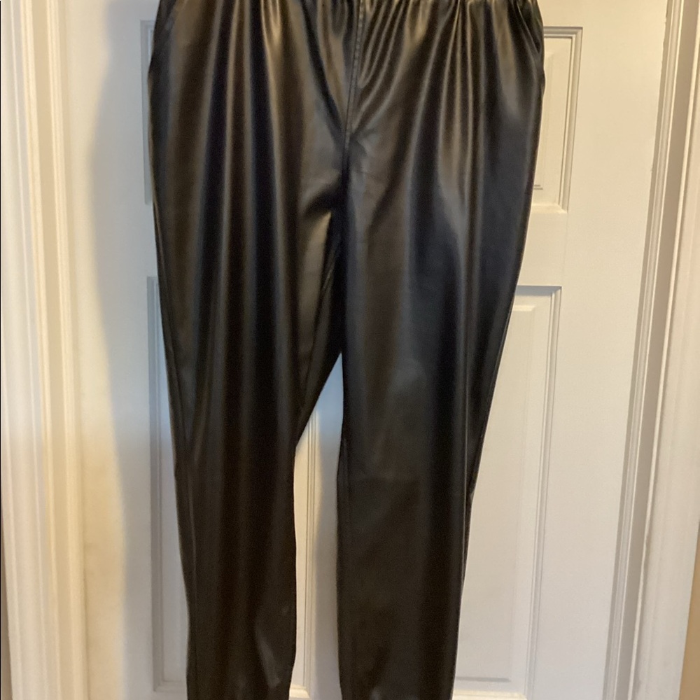 Faux Leather Joggers